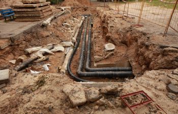 sewer pipe trench